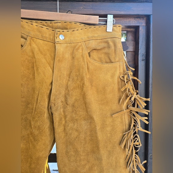 Vintage Fringe Suede Pants - Picture 2 of 12